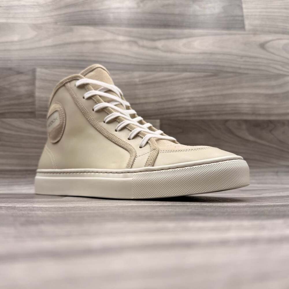 Riddick Leather And Suede High-Top Sneakers Beige